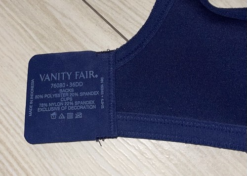 Vanity Fair 76080 Beauty Back Full Figure Minimizer Underwire Bra 36DD Blue - Picture 6 of 6