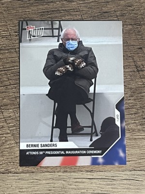 2020 Topps Now Election Card #21  Bernie Sanders at Joe Biden Inauguration Trump