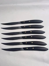 DEXTER RUSSELL Stainless Serrated STEAK KNIVES - ROSEWOOD HANDLES USA Set Of 6