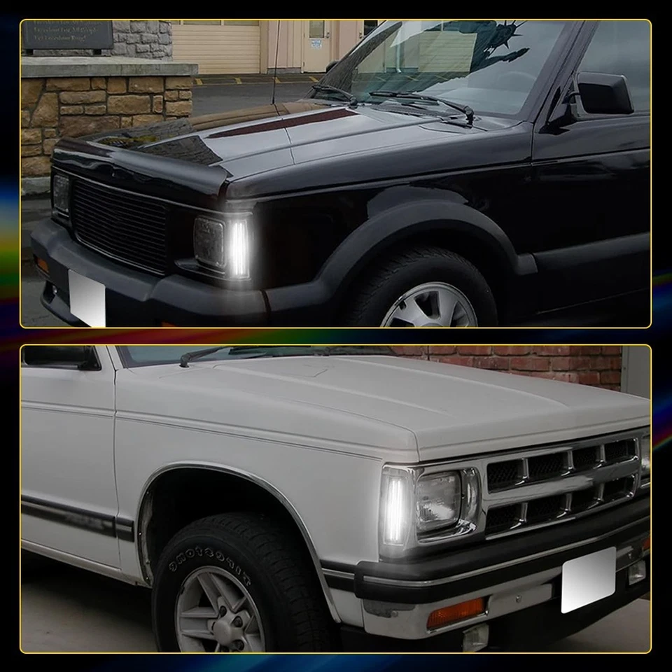 For Chevy S10 GMC Jimmy S15 Oldsmobile Smoked White LED Side Marker Light 1~10X - Image 3 of 4