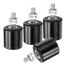 4Pcs Slide Gate Guide Roller 1.7" Nylon Sliding Gate Support Assembly Black