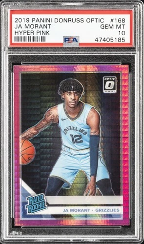2019 PANINI DONRUSS OPTIC HYPER PINK #168 JA MORANT ROOKIE RC PSA 10