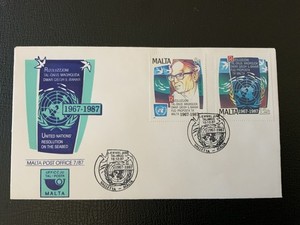 Malta 1987 #707-708 UN’s Resolution On The Seabed - FDC