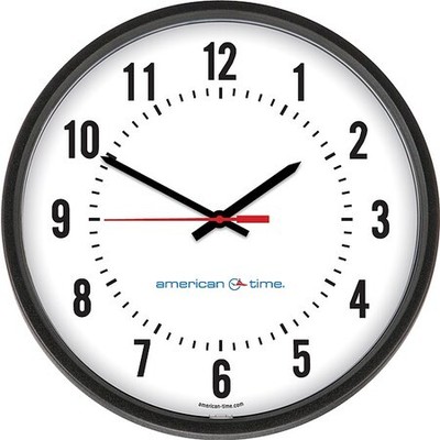 American Time U54baba332 Clock, Plastic Case, Analog, 13-1/4'' H, 24V
