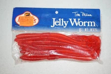 Vintage 1980's Mann's Tom Mann Jelly Worm 8" Red 20 pack NOS