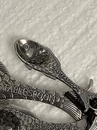 TBOT silver FISH MEASURING SPOON SET 4pc Ganz er32652 nesting spoons - Picture 5 of 5