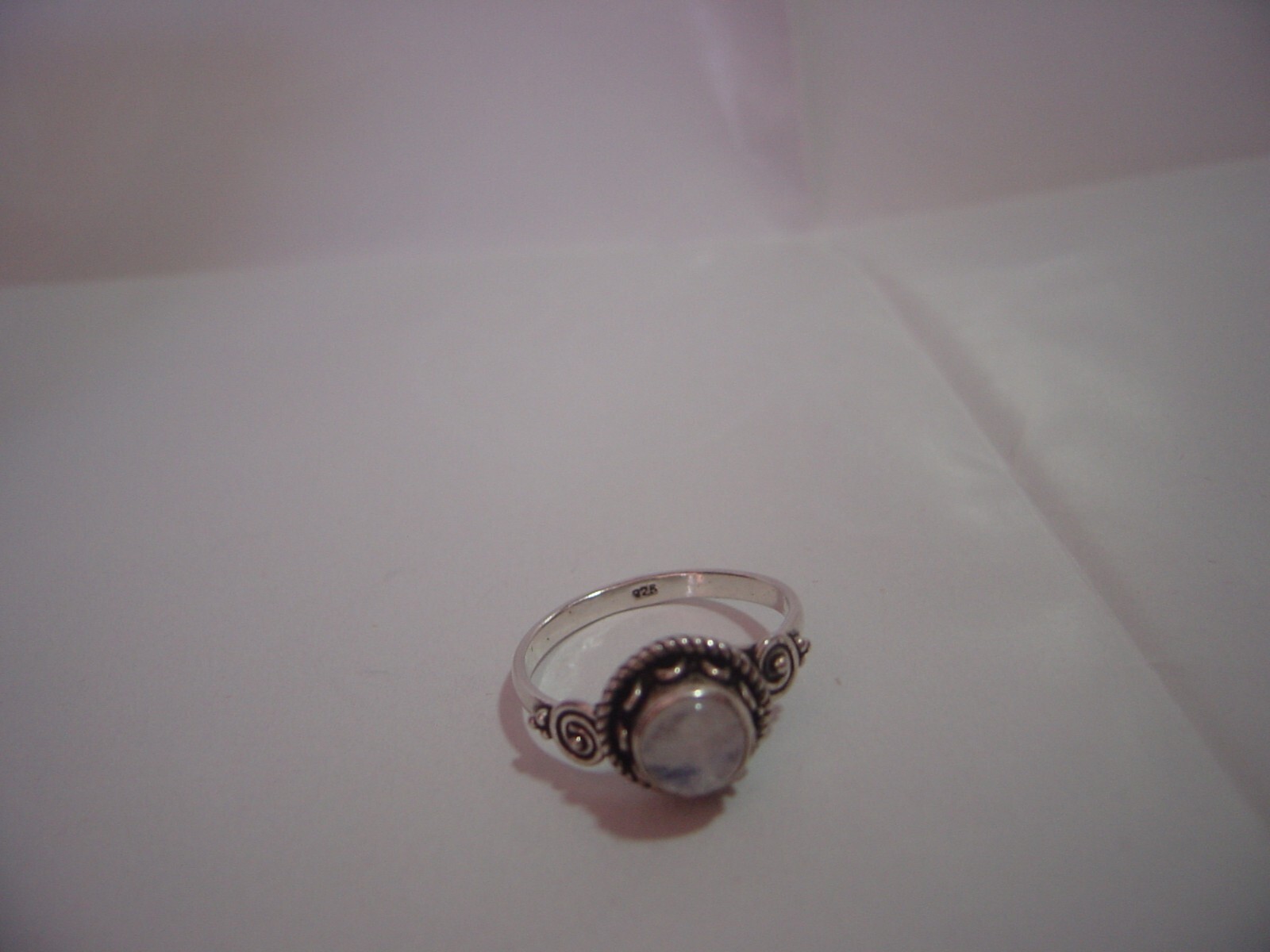 Solid Silver Vintage Ring-incredible rainbow moon… - image 5