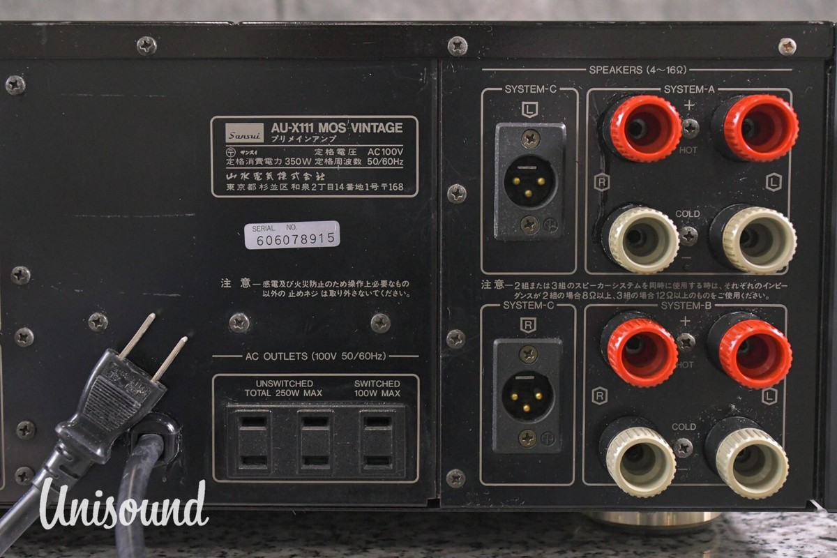 Jack M様限定商品　SANSUI AU-X111 MOS VINTAGE Sansui AU-X111 MOS FET Integrated Amplifier 350W Black Used