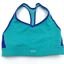 Victorias Secret Bra Sz XS Womens Racerback Sports Teal/Blue VSX The Player