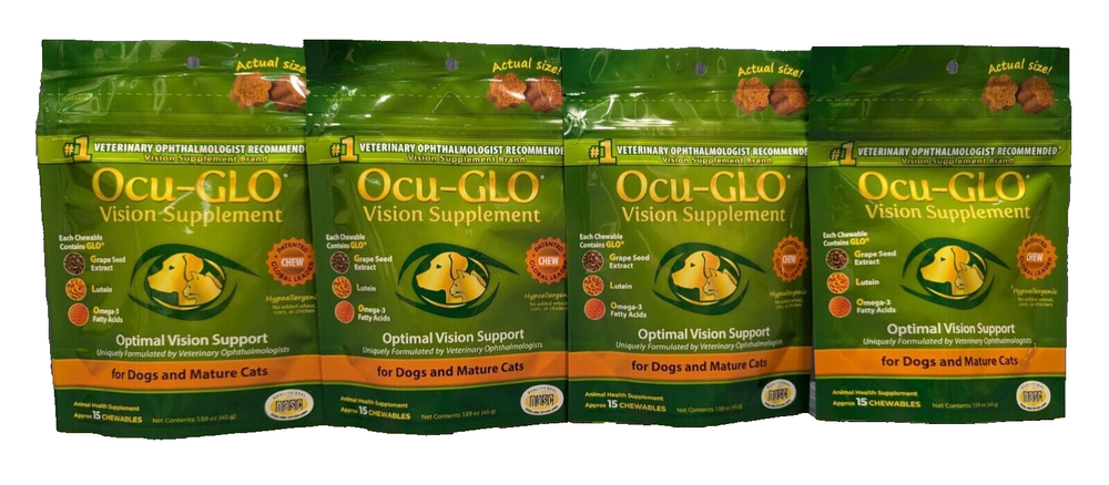 60 soft chews Ocu-GLO senior cat & dog eye health supplement  