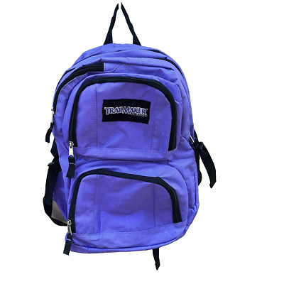 Trailmaker Classic Purple BackPack With Front full zip pockets and drink holder