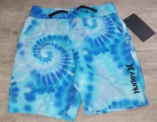 Hurley Toddler Boy's Blue Tie Dye Light Cotton Shorts Size 4T NWT