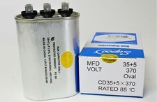 Air Conditioning HVAC Oval Dual Motor Run Capacitor 35 5 MFD 370 Volt