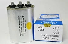 Air Conditioning HVAC Oval Dual Motor Run Capacitor 35 + 5 MFD 370 Volt