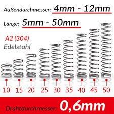 Druckfeder 0,6mm Drahtdurchmesser 304 Edelstahl Druck Kleine Federn Spiralfeder