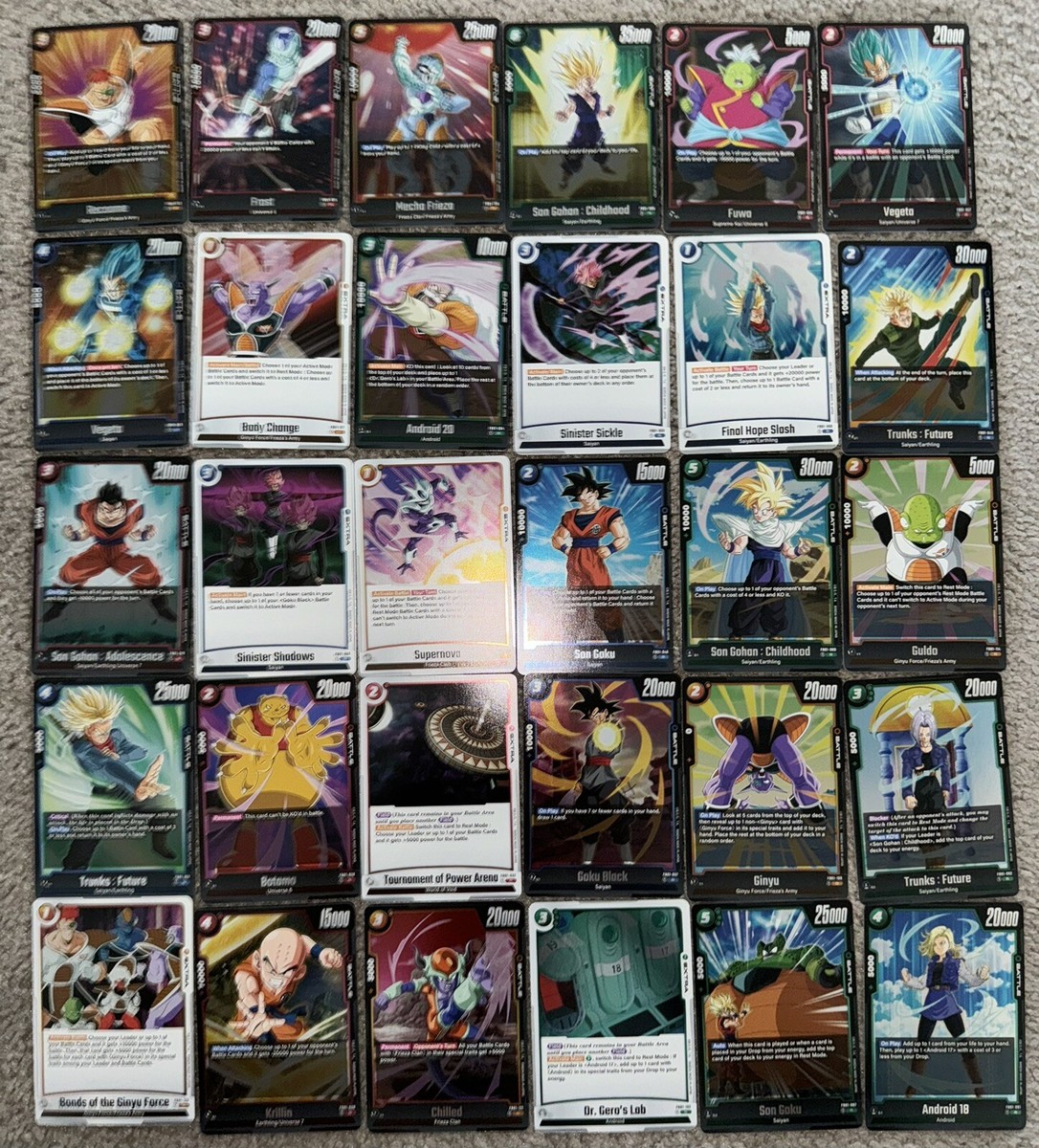 Dragon Ball Fusion World Awakened Pulse RARE Lot Of 30 Foil Cards Goku Vegeta Dragon Ball Fusion World Awakened Pulse RARE Lot Of 30 Foil Cards Goku Vegeta