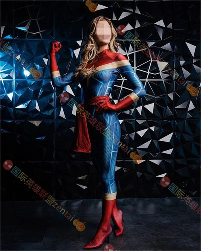 Disfraz Capitana Marvel Juegos con disfraces Mono Body Halloween Adulto/Niños Regalos - Imagen 1 de 5