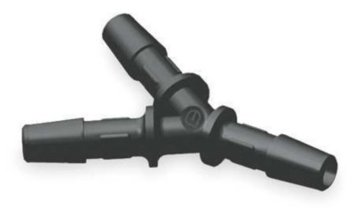 (Lot of 25) Eldon James Y0-4BN, Y Connector, 1/4'' Barbed Tube ID., Black Nylon
