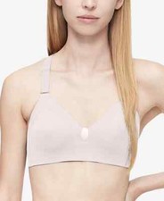 Calvin Klein Womens Effortless Motion Unlined Triangle Bra in Barely Pink Medium