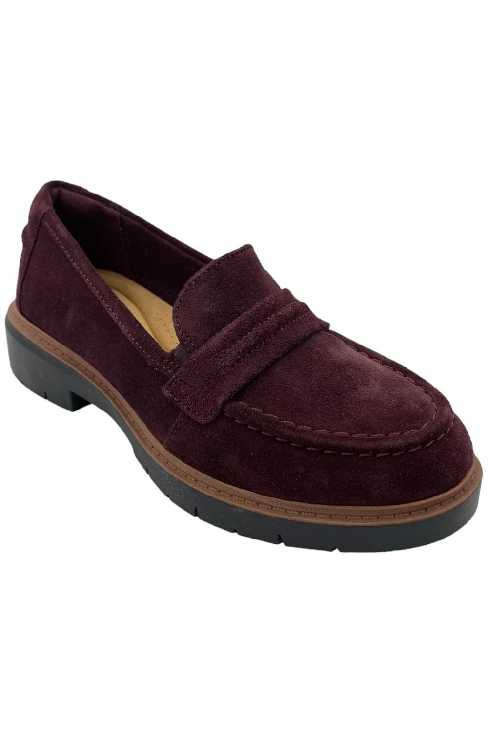 Кожаные мокасины Clarks Collection Westlynn Bay бордового цвета 8490₽