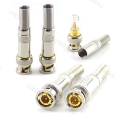 10Pcs Bnc male copper Connector For Twist-On Coaxial Rg59 Cctv Adapter Plug 15H