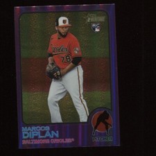 2022 Topps Heritage High Number Marcos Diplan RC #617 Purple Chrome Orioles