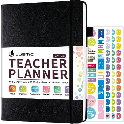 Teacher Planner 2024 2025 Academic Year, 52+6 Weeks Homeschool Planner, Black