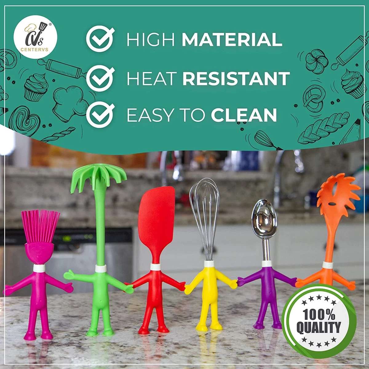 Kitchen Utensils Set In Human-Shape– 6 Pcs cute kitchen accessories,  Cooking Gadgets, funny gift, Si…See more Kitchen Utensils Set In  Human-Shape– 6