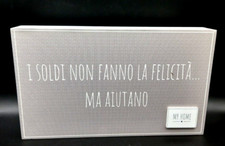 Salvadanaio Legno Idea Regalo con messaggio Nuvole di Stoffa  90148