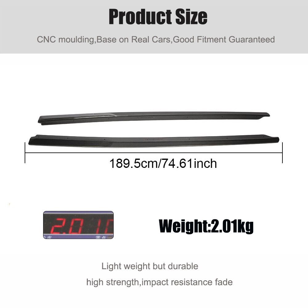 For Audi R8 V10 Gen 2 2016-2019 Real Carbon Side Skirts Lip Extensions Splitters