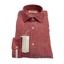 ICON LAB 1961 Mens Red Flamed Long Sleeve Shi...