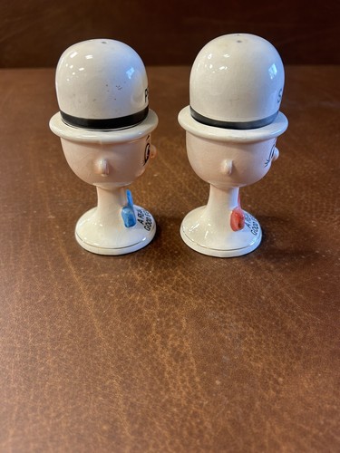 Vintage Peppy And Salty Egg Top Shakers 4 3/8” Inches Tall Rare - Picture 2 of 11