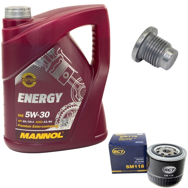 MotoröL ÖLfilter SM118 5W30 5Liter + ÖLablassschraube FüR Renault Megane Volvo-image
