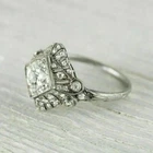 Art Deco Vintage Style Round Cut Lab Created Diamond Anniversary 925 Silver Ring