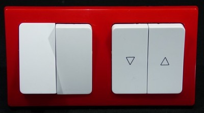 DELPHI 1xSerienschalter+Jalousie Taster mit rotem Rahmen #8466 | eBay