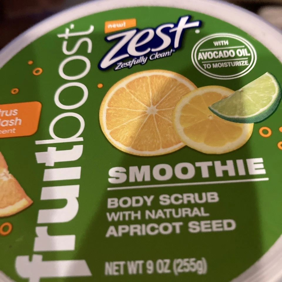 Zest Fruitboost Smoothie Body Scrub Citrus Splash with Apricot Seed 9 oz Sealed - Image 4 of 4