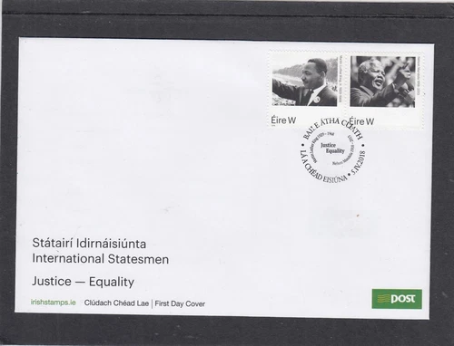 Ireland 2018 Nelson Mandela & Martin Luther King FDC Baile Atha Cliath spec h/s