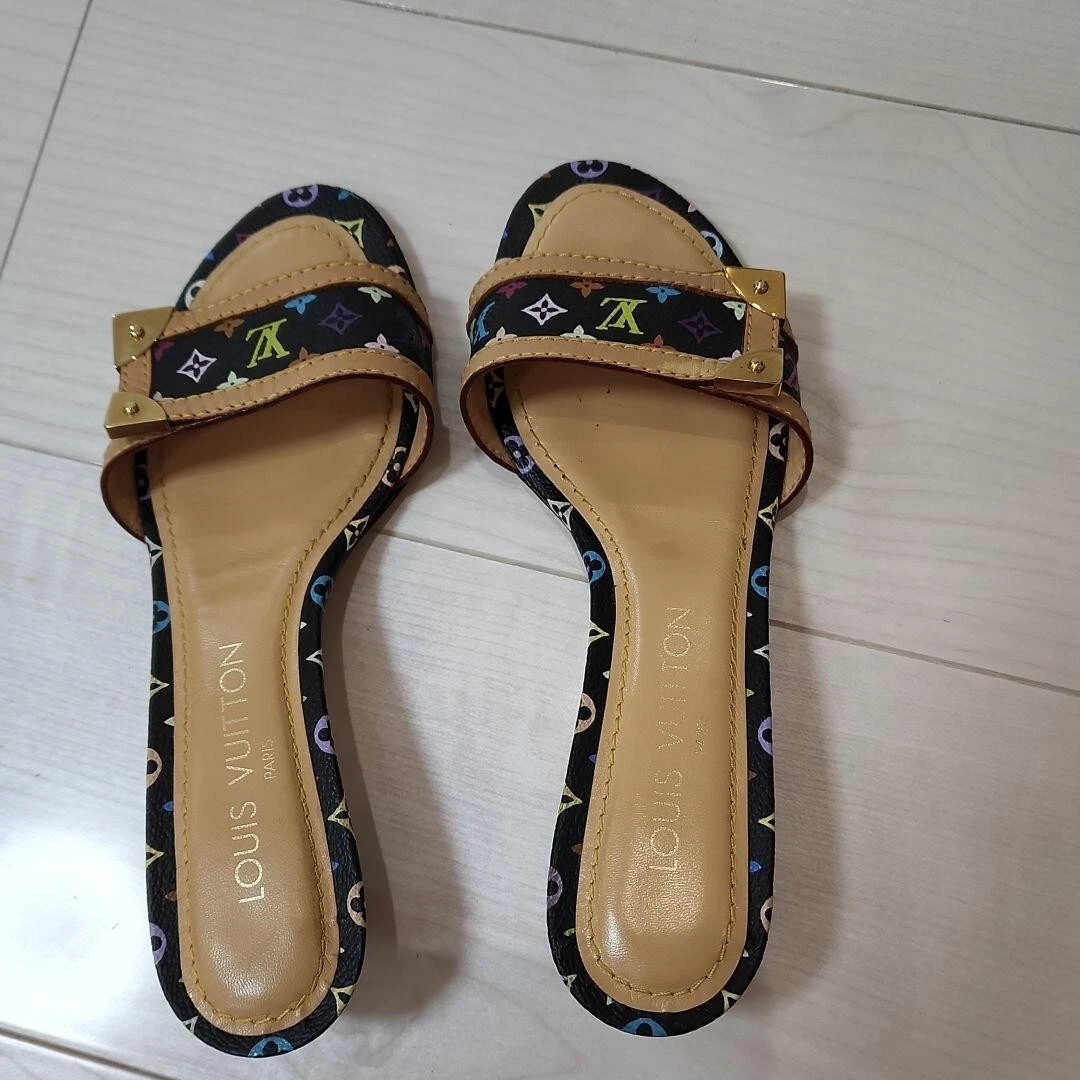 Vintage LOUIS VUITTON Multicolor Monogram Blanc Sandals – CSFC