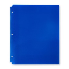 2 Pocket Poly Folder Pen Gear 9.4x11.4in Blue