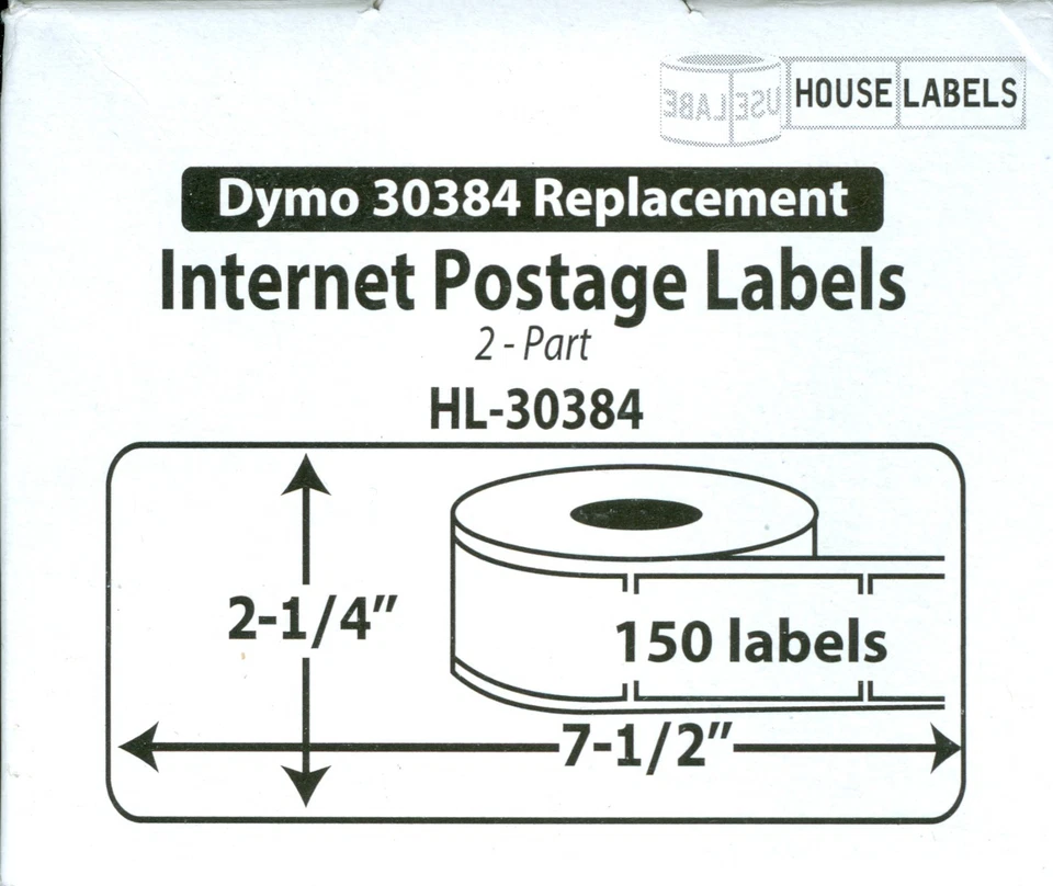 11 Rolls of 150 2-Part Internet Postage Labels for DYMO® LabelWriters® 30384 - Image 2 of 4
