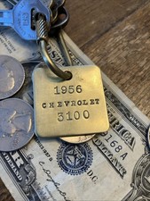 1956 CHEVROLET 3100 Pick Up Truck Brass Key Fob ‘56 Cameo Stepside Suburban