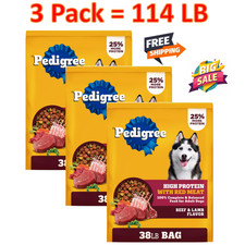 114 LB, 3 Pack - Pedigree® High Protein Adult Dry Dog Food - Beef & Lamb 0.20 per pound
