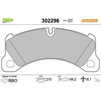 Valeo 302296 Bremsbelagsatz FüR Porsche VW Cayenne Touareg 92A 9PA 7P5 7P6