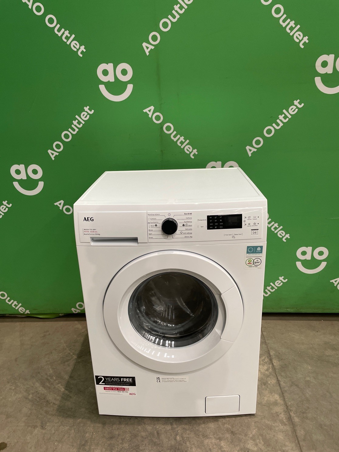AEG Washer Dryer 8Kg/4Kg 1600rpm - White - D Rated LWX60846B #LF121619