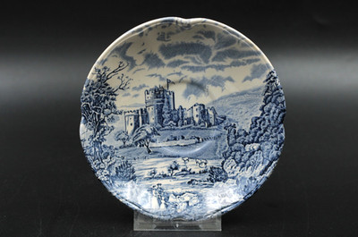 Johnson Brothers Castle Story blau Untertasse Unterteller Keramik Vintage Ø 14