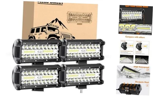 7 Inch LED Light Bar, 480W 48,000LM Offroad Fog/Driving LED Tractor Lights - Picture 1 of 7