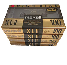 NEW SEALED Maxell XLII High Bias Cassette Tape 100 Minutes Lot Of 4