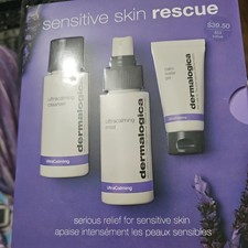 Dermalogica Sensitive Skin Rescue Kit, 3 Pc 1.7oz Ultracalming Cleanser, 1.7o...