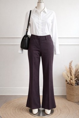 Theory Galen Frean TS Womens Pants Size 8 Purple Wool Angora Bootcut Career