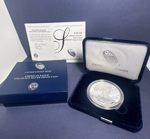 2019-S Proof American Silver Eagle $1 - 1oz .999 Fine Silver - w/ OGP Box & COA